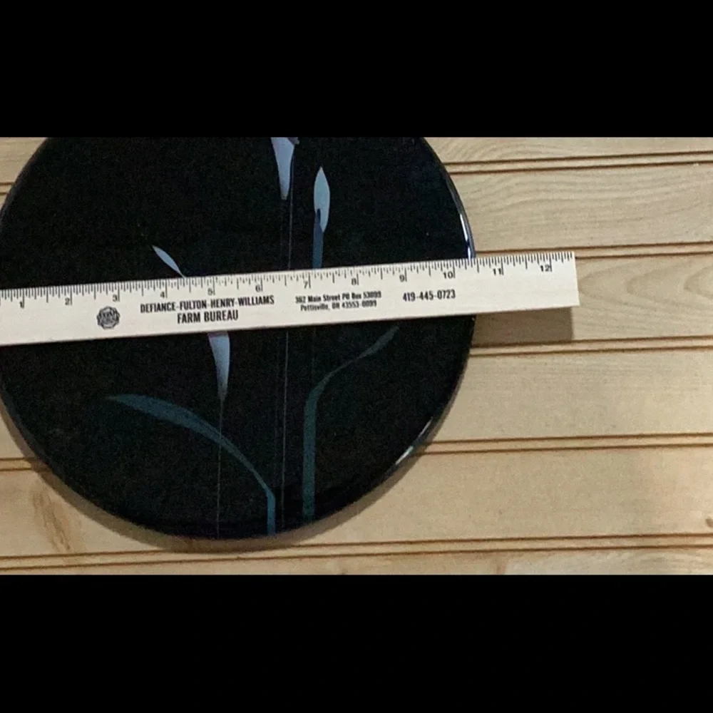Mikasa FX005 Opus Black Calla Lily Round Cake Plate Cheese Plate Serving Platter